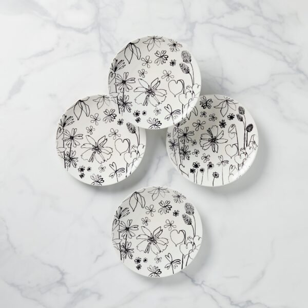 Garden Doodle Accent Plate, S/4