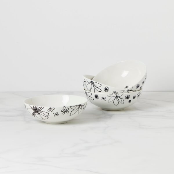 Garden Doodle Soup/ Cereal Bowl, S/4